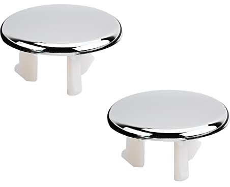 MroMax Lot de 2 bouchons de trop-plein en plastique ABS pour évier de cuisine - Anneau unique à clipser - Pour salle de bain, cuisine, lavabo - Argenté