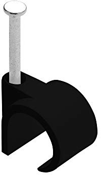 DEBFLEX 700425 Cable Tie, Electrical Cable Attachment, Cable Clips, Cable Tie, Steel Nail, 50 Wire Clips D12/16 Black