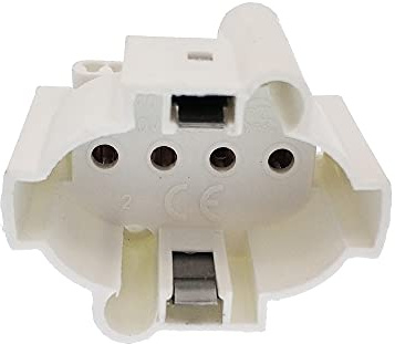 E-Simpo® 6pcs 2G7 4-Pin H Lamp Fluorescent Light Holder 2G7 Base Horiztonal Single Head Tombstone Lamp Socket for LED Fluorescent Tube(2G7)