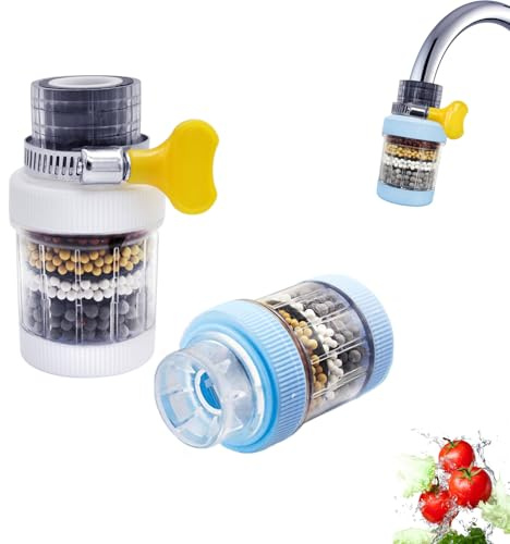 Water Faucet Filter, 2PCS Water Tap Filter, Carbon Clean Purifier Cartridge | Sink Faucet Filter,Carbon Water Purifier Filter Cartridge Water Tap for Home Kitchen Bathroom(Blue)