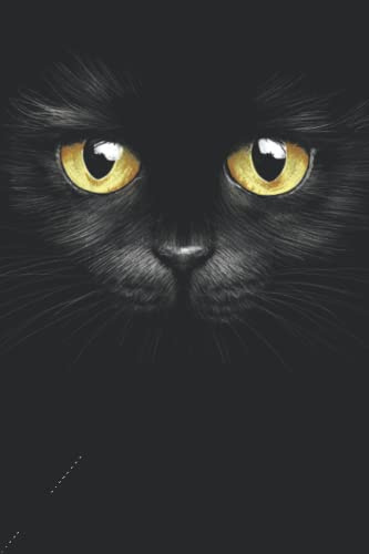 Katzen Notizbuch - Schwarze Katze: Schulheft •Format: A5 (6x9 Zoll) • 110 Seiten • Punkte Raster• Mit Seitenzahlen • Katzen Tagebuch • Notizheft • Hausaufgabenheft • Original FD-DESIGN