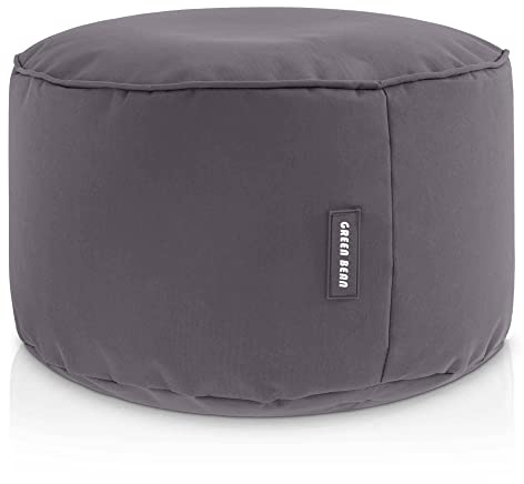 Green Bean Sitzsack-Hocker 25x45cm mit EPS-Perlen Füllung - Fußhocker Fußkissen Sitz-Pouf für Sitzsäcke - Bodenkissen für Kinder und Erwachsene - Fußablage Sitzkissen Sitzhocker Anthrazit