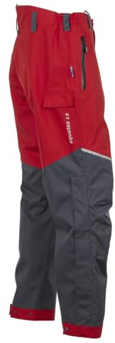 KOX Regenhose wasserdicht/Outdoorhose Aquatex 2.0 Rot/Grau Größe 50/52