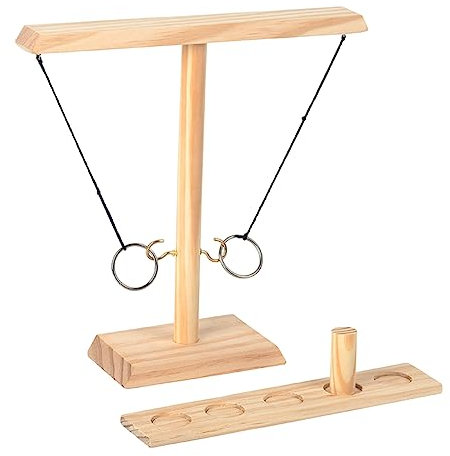Ring Toss Game Erwachsene, Kinder, Ring Toss Hook Und Ring Indoor,Toss Haken Und Ring Spiel, Ringwurf-Spiel Deluxe Aus Holz, Spannende Duelle Für Die Nächste Party, Familienunterhaltung