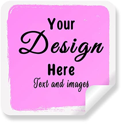 SXLONG Personalisierte Klebeetiketten, 500 Benutzerdefinierte Aufkleber mit Jedem Design, Bild, Logo-Text für Firmenlogos (Quadrat)