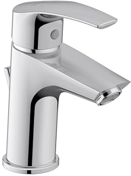 Duravit DuraVelez wassersparende Waschtischarmaturen, Größe S (Auslauf Höhe 100 mm), Waschbecken Armatur, Wasserhahn Bad mit Zugstangen Ablaufgarnitur, Chrom