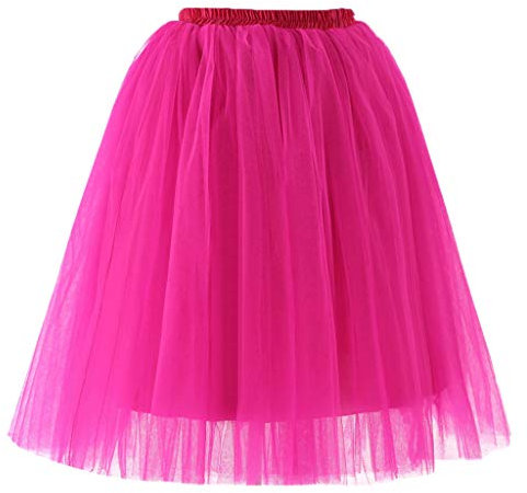 Tüllrock Damen Tutu Klassisch Elastisch Tüll Tüllrock Rot 80er Rock Tütü Dirndl Damen Kurz Teen Dance Dress Up Party Zubehör Ballett Rot Tanzkleidung Ballettkleidung 80er Jahre Outfit Lange