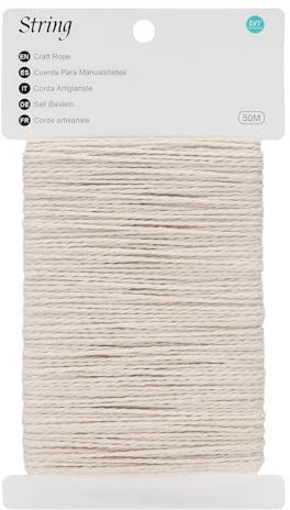 G2PLUS 50M White Cotton String Twine -2MM Craft Cotton Cord - Cotton Butchers Thread Twine Perfect for Cooking, DIY Crafts and Handmade