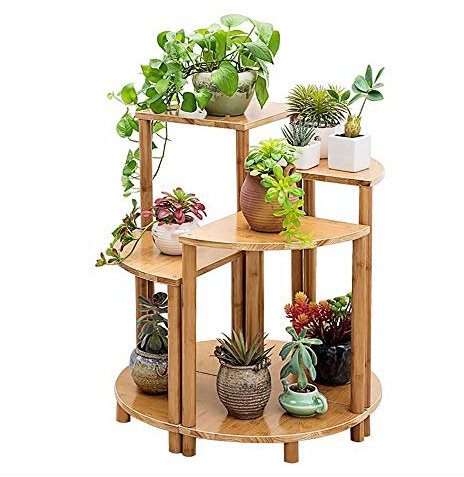 CCYENG Soporte para Plantas de Interior, Soporte para Flores Combinado en Forma de Abanico, Soporte para Flores para balcón, Soporte para Maceta de Suelo Multicapa de