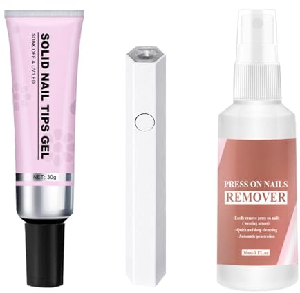 Nail Glue,Nail Extension Glue | Quick Drying Strong Adhesive Acrylic Nail Glue Gel With Remover And Curing Lamp For Clear Acrylic Fake Nails Home Salon