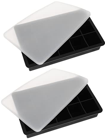 ABOOFAN Bandejas Para Cubitos De Hielo Moldes De Silicona Fáciles De Desmoldar Tapa De Bandeja Grado Alimenticio Para Refrigerador