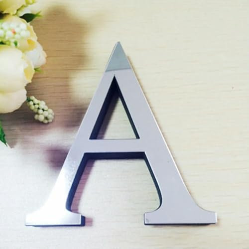 FUPOHUA Buchstaben für die Wanddekoration, 20 cm, 3D-Spiegelbuchstaben, Wandaufkleber für die Inneneinrichtung, Acrylalphabet, englische Buchstaben, Kunstwand