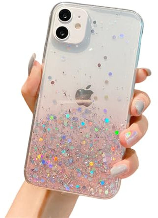 LVVLBBT Custodia trasparente per iPhone 16 14 15 13 12 Pro 11 Pro Max XS Max XR X Mini SE 2020 Cover, rosa, per iPhone 15