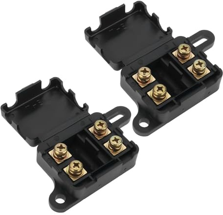 Be In Your Mind 2 Stück 2-Wege MIDI Sicherungshalter Max. 150A 32V DC Halter für 2 Sicherungen Auto Boot Wohnmobil Fahrzeug Data Center Elektronik