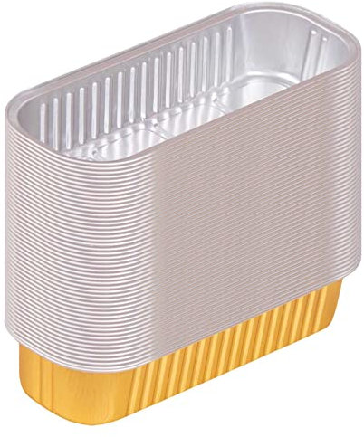 Caja de aluminio desechable de aluminio con tapa, caja de embalaje rectangular de 200 ml, moldes para hornear pan de aluminio para cocinar, hornear, preparar comidas, llevar, etc. Sartén poco profunda