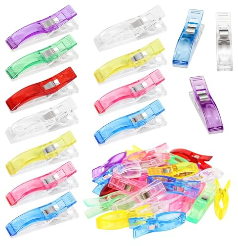 Trimming Shop 20 mollette da cucito multiuso per trapuntatura, sartoria e artigianato, clip da cucito, clip per tessuto e clip in plastica per cucito, rilegatura e progetti fai da te