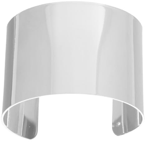 TOVINANNA Bracciale Rigido Donna Argento - Braccialetto Largo in Acciaio Inossidabile a Fascia Alta - Polsino Regolabile Moderno Accessori Gioielli Eleganti per Ragazza