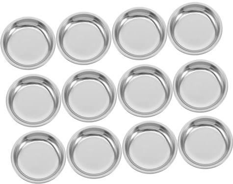 COLLBATH 12pcs Stainless Steel Tea Bag Saucer Metal Holder for Efficient Storage Organization for Home Office Use for Tea Lovers