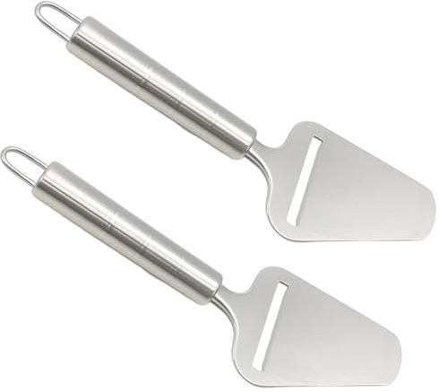 2 Cheese Slicers, Stainless Steel Cheese Cutter with Wire for Block Cheese, Multi-Functional Kitchen Tool for Hard and Semi-Hard Cheeses, Vegetables, Cakes, 21 x 7.5 cm
