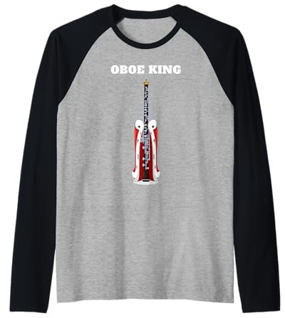 Oboe King | Maglietta da Ragazzo Oboe | Uomo Oboista Oboe Player Maglia con Maniche Raglan