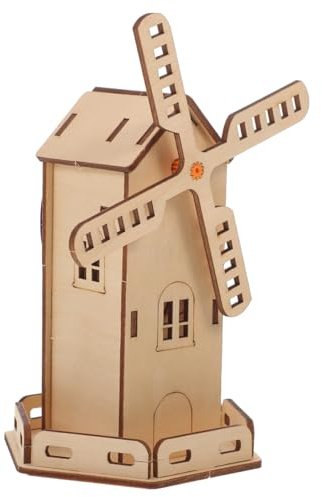HEMOTON Solar Windmühle Bausatz für DIY Holzmodell Solar betriebenes Experiment Sicheres Basteln für Jungen und Mädchen Fördert Kreativität und Lernen