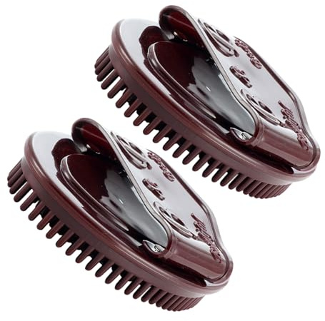 BIUDECO 2pcs Deep Tissue Meridian Massage Brush for Full Body Relaxation Portable Neck Scraping Brush for Shoulder Back Foot Leg Muscle Fatigue Relief Skin-Friendly Coffee Color Design