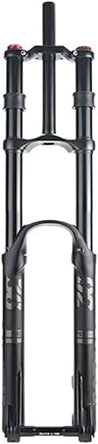 KUNYOS 26 27,5 29 Mountainbike-Federgabel, Federweg 200 Mm, DH MTB-Luftgabel, Zugstufe, Verstellbar, Gerade Doppelschulter-Downhill-Gabel, Steckachse 15 X 110 Mm,Schwarz,27.5inch