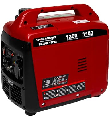 SPARK 1200i Inverter Stromgenerator 1200 W Benzin – Super Leise & Tragbar, 4-Takt EU5, Notstrom Aggregat für Camping, Reise, Garage, Wohnmobil, 230 V + USB