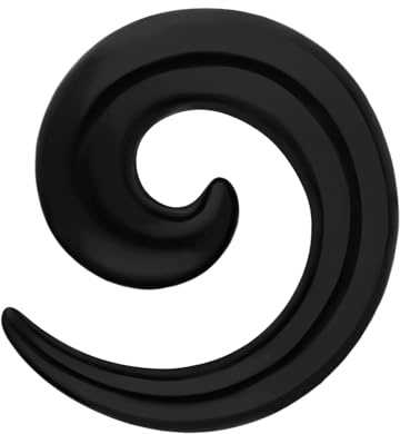 Treuheld® Schnecke als Schmuck & zum Dehnen - Schwarz - Ohr Dehnschnecke Kunststoff