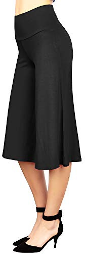 Made By Johnny MBJ WB876 Womens Knit Culottes Pants M Black