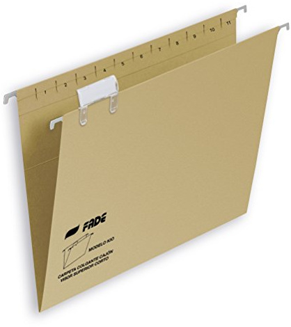 Elba Fade, Carpeta Colgante A4 con Visor Superior, Cartulina Kraft Eco 220gr, Varilla Flex Metal, Caja 50 Unidades