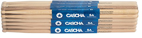 Cascha American Hickory - Baquetas profesionales 5A, 12 pares, 24 piezas