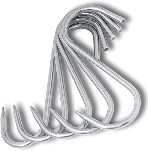 TronicXL Premium - Gancho en S de acero inoxidable, 200 mm x 10 mm, para carne, carnicero, ahumado, acero inoxidable, carnicero, carnicería, metal