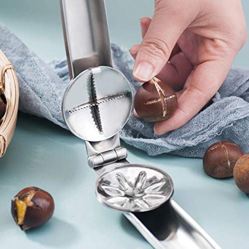 1PC Acero Inoxidable 304 2 En 1 CastañO RáPida Acortar Las Herramientas De La Nuez Alicates Metal Cascanueces Desgranadora Tuerca Abridor De Cocina Cortador Gadgets