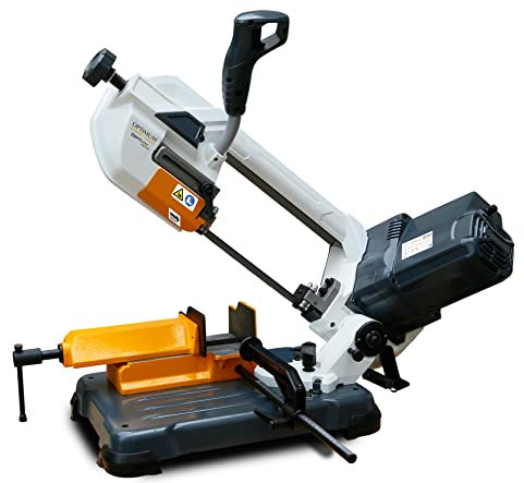 OPTIMUM Seghetto a nastro obliquo SQ-V13 (sega a nastro obliquo ad alta precisione di taglio, silenzioso, velocità regolabile 30 – 80 m/min)