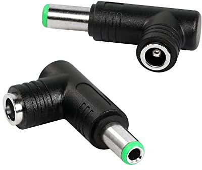 RIIEYOCA Hohlstecker Adapter,90-Grad-DC-Adapter 6,3mm x 3,0mm Stecker zu 5,5mm x 2,5mm Buchse,für die Umwandlung von Laptop-Stromanschlüssen(2 Stück)