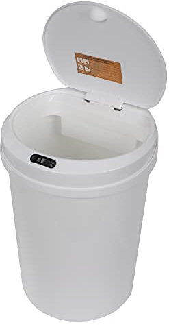 Globalmix Papelera Cubo com Sensor recargable - 12 Litros - apertura y cierre automáticos - tapa desmontable - anillo de sujeción para bolsas de basura