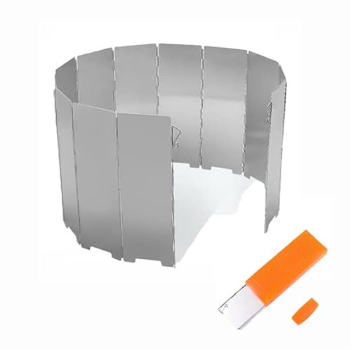 Hornillo de Camping, Cortavientos Plegable Aluminio, Camping Al Aire Libre Parabrisas Cortavientos Camping para Camping y Senderismo (12 Placas)