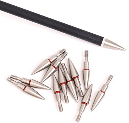 Lamehfyo 6pcs Bogenschießen Pfeilspitze Pfeilzielfeld Punkte 70-125 Grain Einschraubpfeilspitzen Zielübungspfeilspitze für Compoundbogen Recurvebogen (80 Grain)
