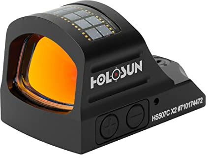 Holosun HS507C-X2 Offenes Reflex Rotpunktvisier + wechselbarem 2MOA Punkt, 32MOA Kreis Absehen Solarzelle, schwarz, Jagd, Sportschießen Softair, Tactical mini - 70152333