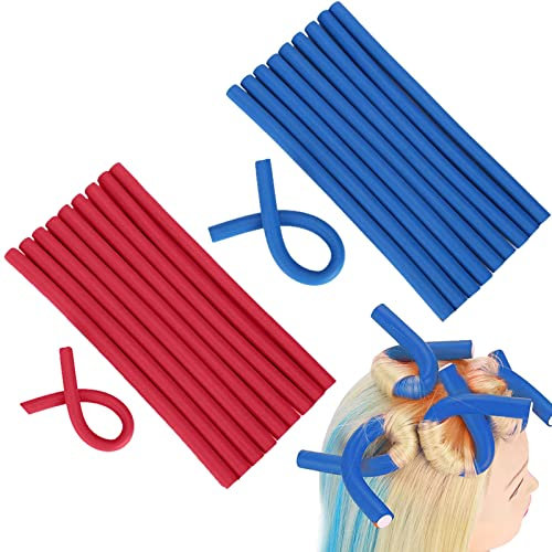 JEOPKO 20 Pieces Flexible Hair Curler,Foam Hair Rollers Heatless Curlers,No Heat Soft Twist Hair Roller,Heatless Curls Rods for Short Long Hair,DIY Tool Hair Styling Curling Sticks for Sleeping in.