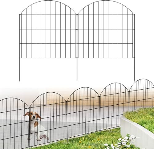 FOREHOGAR Recinzione da giardino in metallo 71,1 cm (altezza) x 3,6 m (L), 5 pannelli + 6 paletti, barriera per animali per cani, senza scavo, recinzione da giardino per cortile, aiuole, patio,