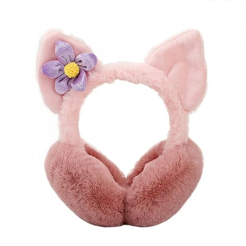 YILPA Warme Ohrenschützer, geeignet für den Winter, Ohrenwärmer, Kinder, Studenten, flauschige Ohrenschützer, Jungen und Mädchen, warme Ohrenschützer für den Winter (Rosa)