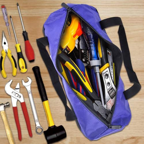 40 cm Mehrzwecktasche mit Reißverschluss, ZffXH 2 Stück Wild Mouth wasserdichte tragbare mittelgroße Werkzeugtasche, robuste Bohrer-Aufbewahrungstaschen, Mehrzweck-Auto-Werkzeugtasche