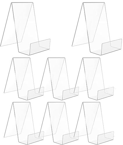 8 PCS Klarer Buchständer aus Acryl,Warenträger als Buchstütze und Aufsteller,10,5 x 9 x 7,5 cm transparent Buchständer für Magazin Broschüren Menükarte