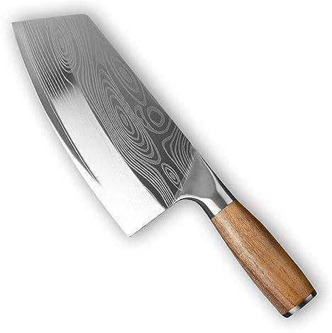 Coltello da cucina Mannaia Coltello da cuoco Acciaio inossidabile Affilato come un rasoio Affettare Tagliare la carne Coltello da macellaio cinese Affettatrice con manico in legno