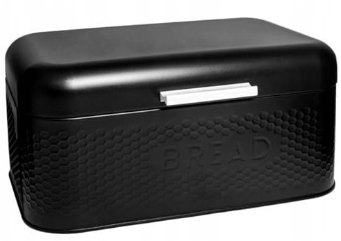 MIKONI Brödlåda, brödkorg, Bread, rulllåda, brödlåda i 2 färger, brödbehållare, vit, svart (svart)