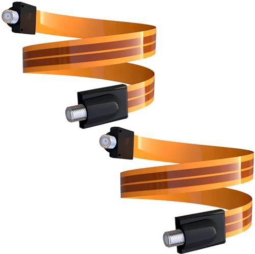 Greluma 2 Pz Cavo jumper coassiale piatto RG6 tipo F per finestre e porte, cavo coassiale F femmina-femmina compatibile con antenna TV