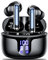 Auriculares Inalámbricos Bluetooth, 2024 Auriculares Bluetooth 5.3 HiFi Estéreo con 4 HD Mic, 50H Cascos Inalámbricos Bluetooth con función de reducción de Ruido, IPX7 Impermeable, Pantalla LED Negro