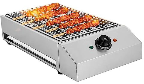 Barbecue électrique, 2800 W, électrique, sans fumée, portable, barbecue, grill de cuisson d'intérieur avec bac d'égouttage rempli d'eau et contrôle de la température, pour pique-nique en plein air